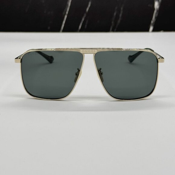 NEW GUCCI GG0840S 002 SUNGLASSES MEN AVIATOR GOLD EYEWEAR - Picture 6 of 13